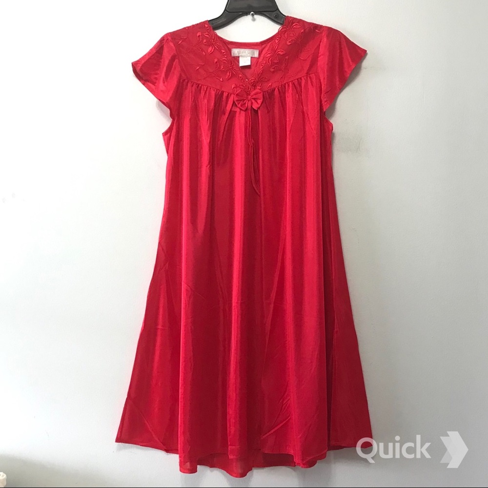 NWT Red Cap Sleeve Satin Nightgown
